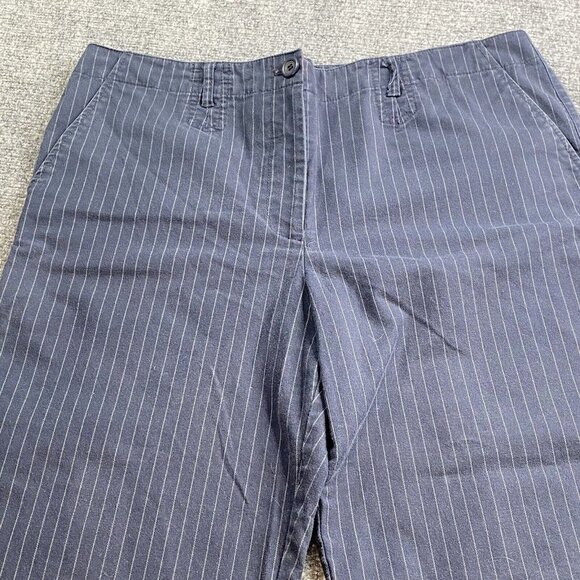 Talbots Jeans Women's 16 Blue Cropped High Rise Straight Pin Striped Stretch - Picture 3 of 15